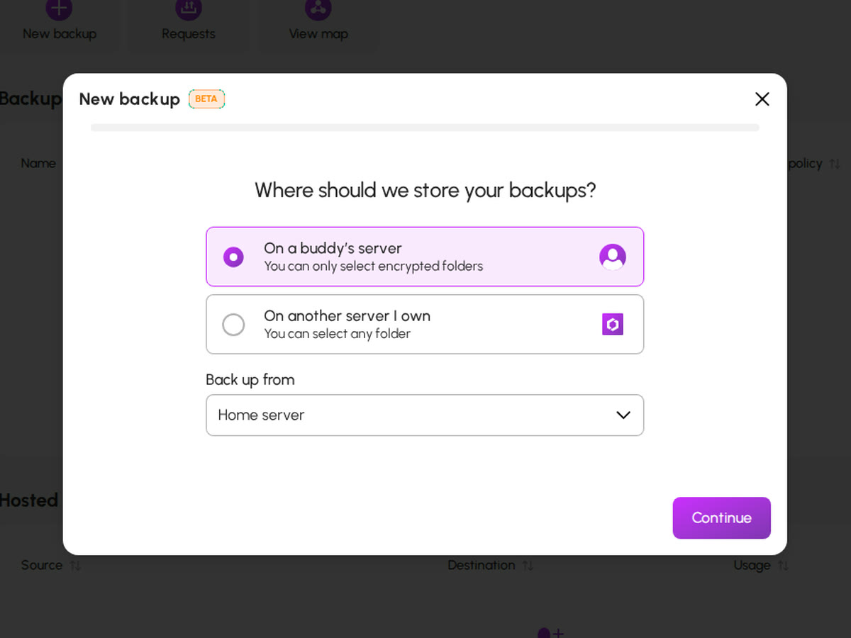 Choosing where backups go: a buddy's server or another of your own