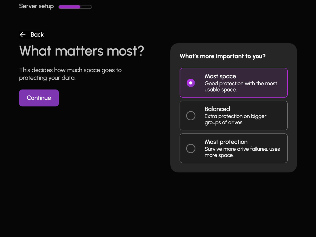 Its one question: most space, balanced, or most protection